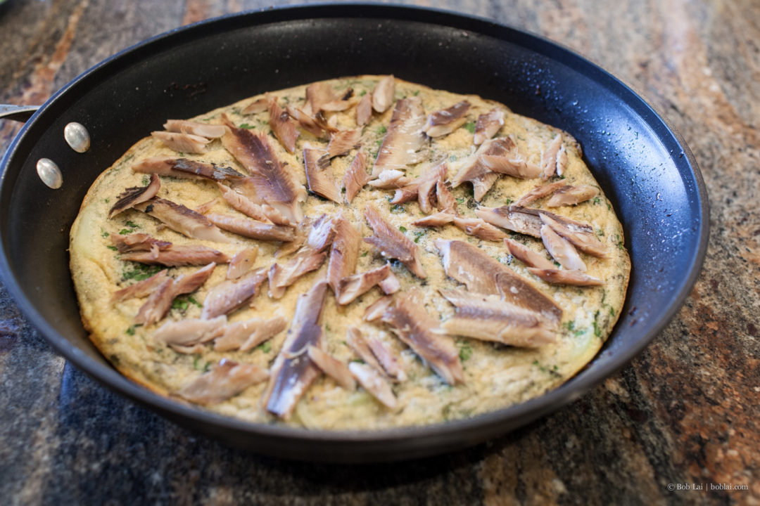 Smoked Herring on Potato Egg Cake Three More Bites